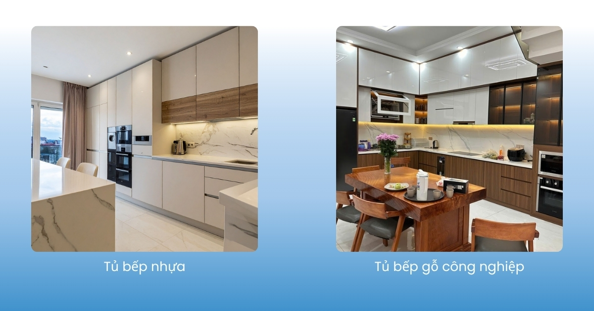 Tủ bếp nhựa và tủ bếp gỗ công nghiệp là hai lựa chọn phổ biến trong thiết kế nội thất bếp hiện nay. Bài viết phân tích sự khác biệt về độ bền, khả năng chống ẩm và chi phí để giúp người dùng lựa chọn phù hợp.