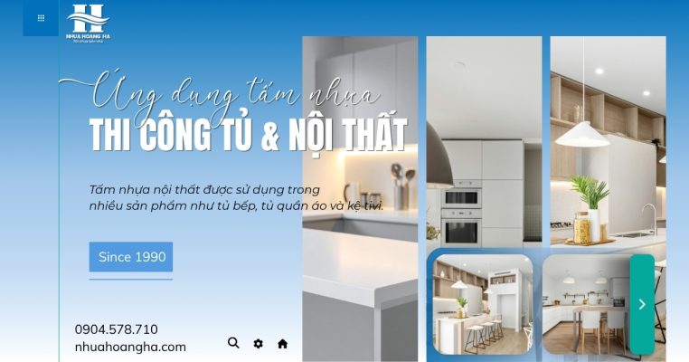 Tấm nhựa nội thất được sử dụng trong nhiều sản phẩm như tủ bếp, tủ quần áo và kệ tivi.