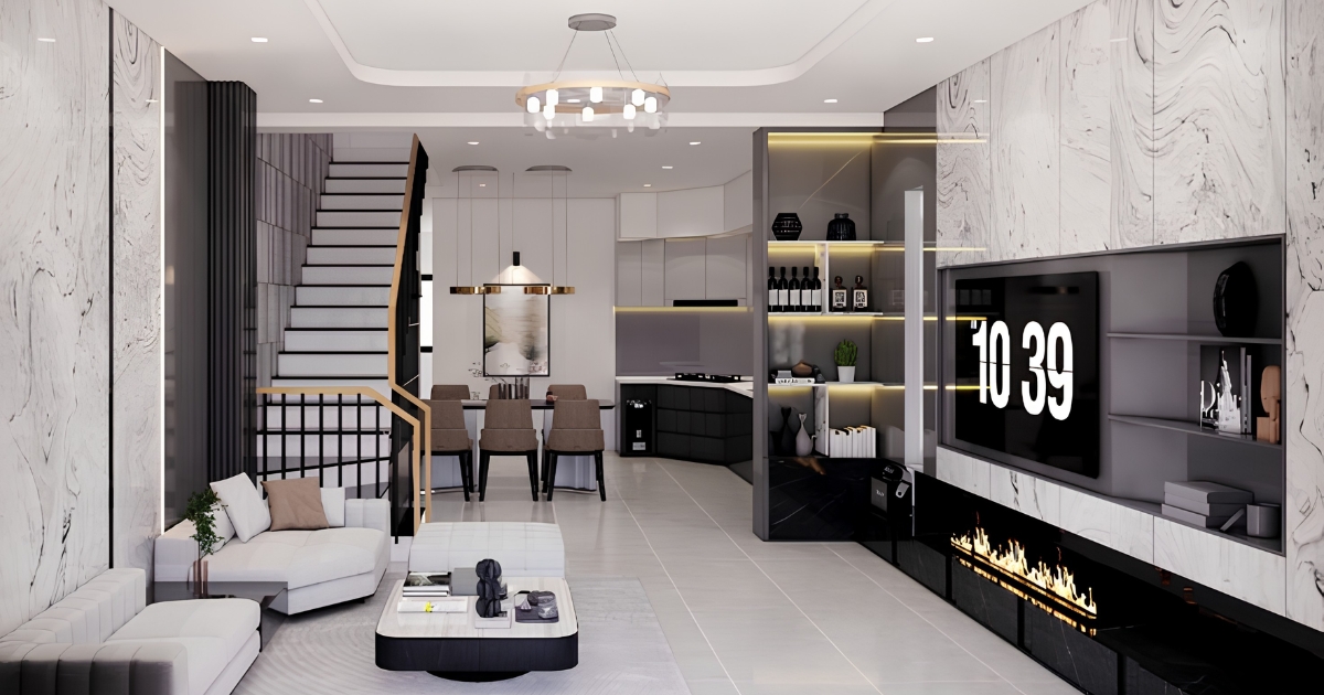 Phân tích xu hướng thiết kế tủ bếp liền phòng khách giúp tối ưu diện tích, tăng tính kết nối và tạo không gian sống hiện đại cho nhà phố, căn hộ.