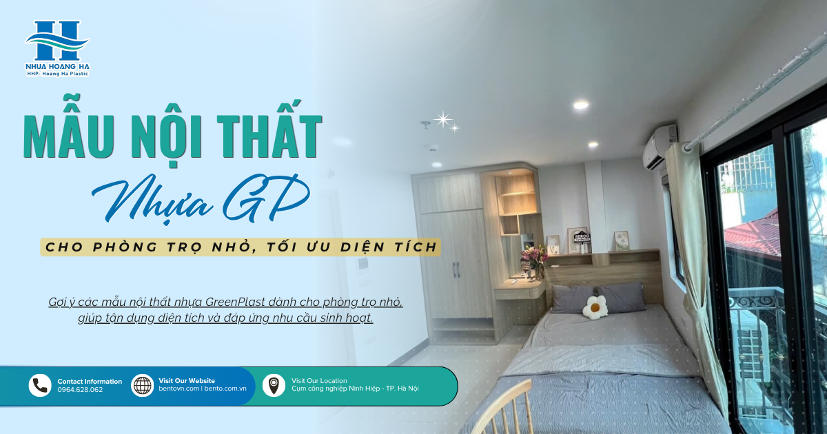 Gợi ý các mẫu nội thất nhựa GP - GreenPlast dành cho phòng trọ nhỏ, giúp tận dụng diện tích và đáp ứng nhu cầu sinh hoạt.