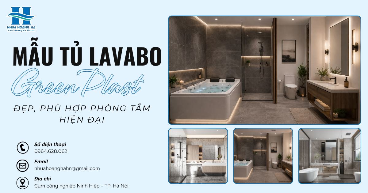 Tổng hợp các mẫu tủ lavabo nhựa GP GreenPlast đẹp, gọn và phù hợp với nhiều phong cách thiết kế phòng tắm.